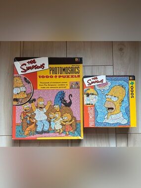 The Simpsons Photomosaics Puzzle Lot 1000 Pieces Homer Family Robert Silvers
